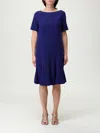 Emporio Armani Short-sleeve Flared Dress In Blue