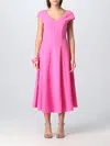 Emporio Armani Cap-sleeve A-line Midi Dress In Fuchsia