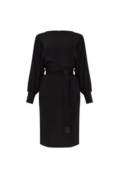 Emporio Armani Belted Dress In Black