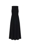 Emporio Armani Robe Sans Manche Avec Plis En Cady Technique In Black