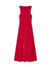 Emporio Armani Techno Cady Ankle-length Dress In Red