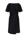Emporio Armani Women's Midi Dress With Waist Knot In Black