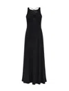 Emporio Armani Long Dress With Flared Hem And Scoop Back In Black