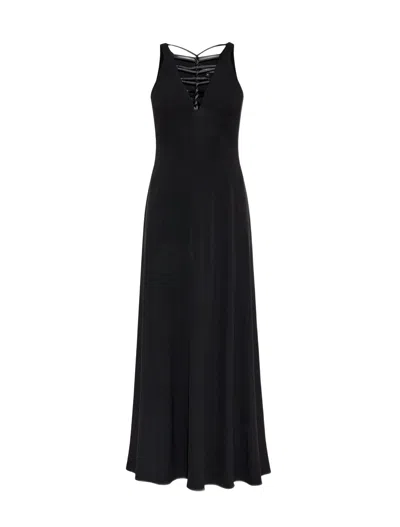 Emporio Armani Maxi Dress With Crisscross V-neckline