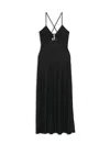 Emporio Armani Logo Cut-out Maxi Beach Dress In Black