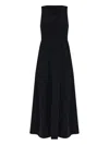 Emporio Armani Robe Sans Manche Avec Plis En Cady Technique In Black