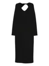 Emporio Armani Midi Dress Featuring Knot Detail And Open Design In Black