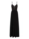 Emporio Armani Technical Cady Cut-out Dress With Jewel Detail In Black