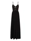 Emporio Armani Technical Cady Cut-out Dress With Jewel Detail In Black
