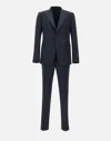Emporio Armani Suit With Long Sleeves And Notched Lapels In Blue