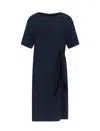 Emporio Armani Round Neck Dress In Blue