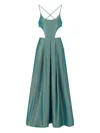 Emporio Armani Cut-out Bodice Floor-length Dress Straps In Green