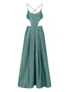 Emporio Armani Cut-out Bodice Floor-length Dress Straps In Green