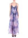 Emporio Armani Printed Chiffon A-line Dress With V-neckline In Multicolour