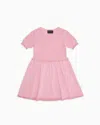 Emporio Armani Special Occasion Knit Dress With Openwork Motif In Pink
