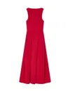 Emporio Armani Techno Cady Ankle-length Dress In Red