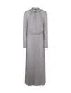 Emporio Armani Bow Detail Maxi Dress In Gray