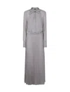 Emporio Armani Bow Detail Maxi Dress In Gray