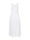 Emporio Armani Flared Cotton Maxi Dress In White