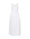 Emporio Armani Flared Cotton Maxi Dress In White