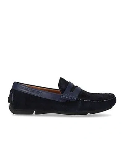 Pre-owned Emporio Armani Driver Blue Loafer Man