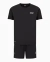 Emporio Armani Dynamic Athlete T-shirt And Shorts Set In Ventus7 Technical Fabric In Black