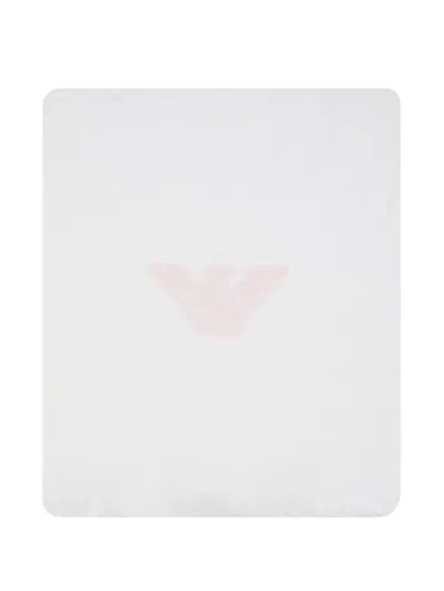 Emporio Armani Ea Logo Jersey Blanket In White