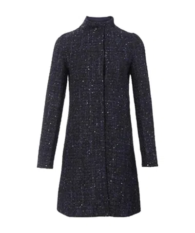 Emporio Armani Ea Series Small Fragrant Style Long Overcoat In Black
