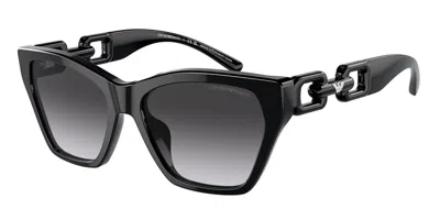 Emporio Armani Grey Gradient Butterfly Ladies Sunglasses Ea4250u 50178g 54 In Black