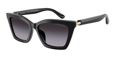 Emporio Armani Grey Gradient Butterfly Ladies Sunglasses Ea4250u 50178g 54 In Black