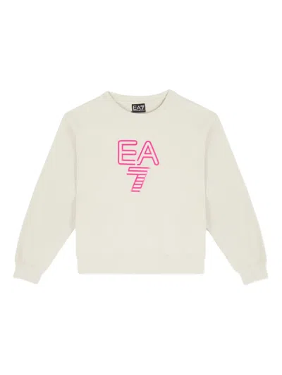 Emporio Armani Kids' Ea7 Logo Sweatshirt In Neutral