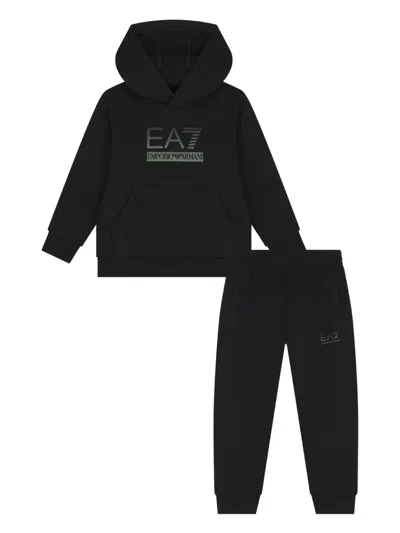 Emporio Armani Kids' Ea7 Logo Tracksuit In Black