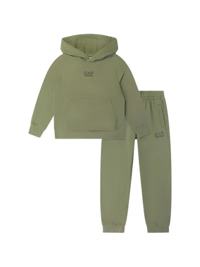 Emporio Armani Kids' Ea7 Logo-print Tracksuit In Green