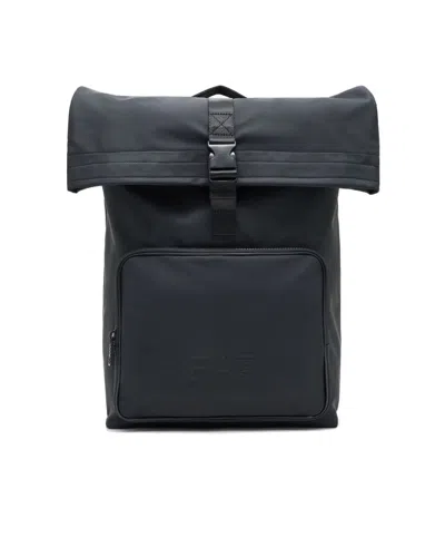 Emporio Armani Ea7 Roll-top Backpack With Spacious Main Compartment In Black