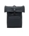 Emporio Armani Ea7 Roll-top Backpack With Spacious Main Compartment In Black