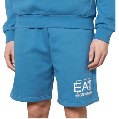 Emporio Armani Ea7 Train Logo Bermuda Shorts In Blue