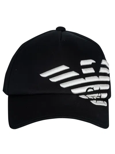 Emporio Armani Eagle Baseball Cap In Black