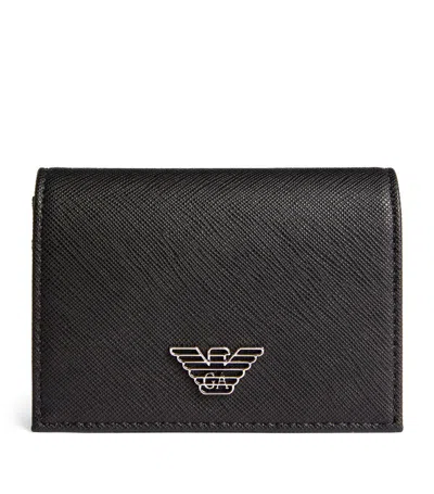 Emporio Armani Eagle Card Holder In Black
