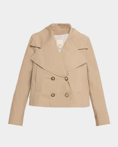 Emporio Armani Eagle Club Poplin Double-breasted Blouson Jacket In Gold