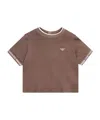 Emporio Armani Eagle-embroidered Jersey T-shirt In Brown