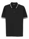 Emporio Armani Classic Piqué Polo Shirt With Polished Collar In Black