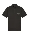 Emporio Armani Piqué Jersey Polo Shirt With Eagle Patch In Green