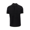 Emporio Armani Eagle Embroidery Piquet Polo Shirt In Black