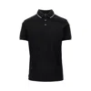 Emporio Armani Eagle Embroidery Piquet Polo Shirt In Black