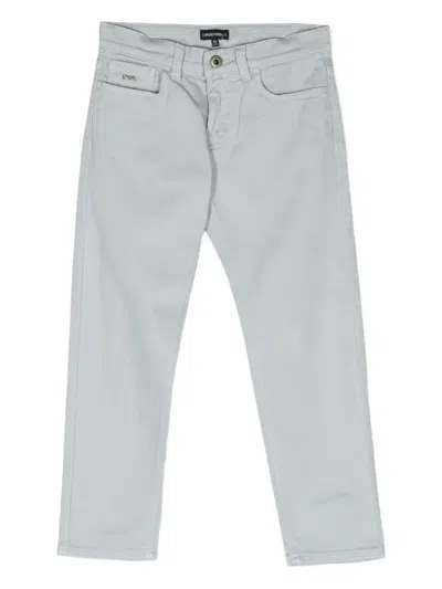 Emporio Armani Kids' Eagle-logo Denim Jeans In Gray