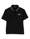 Emporio Armani Boys Navy Blue Cotton Polo Shirt In Schwarz