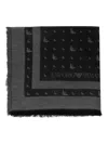 Emporio Armani Eagle-logo Fringed Scarf In Black