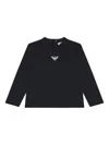 Emporio Armani Eagle-logo Long-sleeve Top In Black