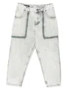 Emporio Armani Eagle Logo-plaque Jeans In Gray