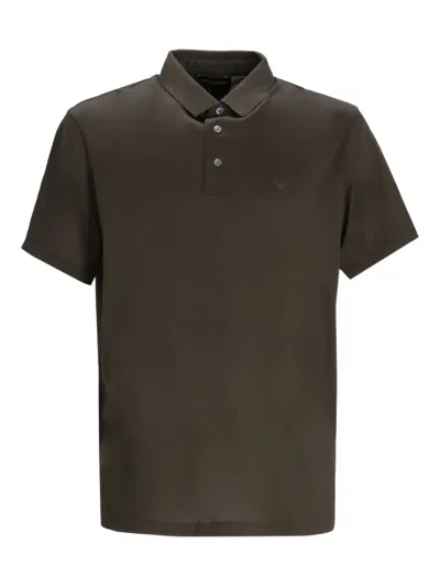 Emporio Armani Eagle-logo Polo Shirt In Gray